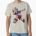 Dabbing Soccer Usa Flag Jersey American T-Shirt - Trendy Graphic Unisex - T-Shirt, Sweatshirt, Hoodie