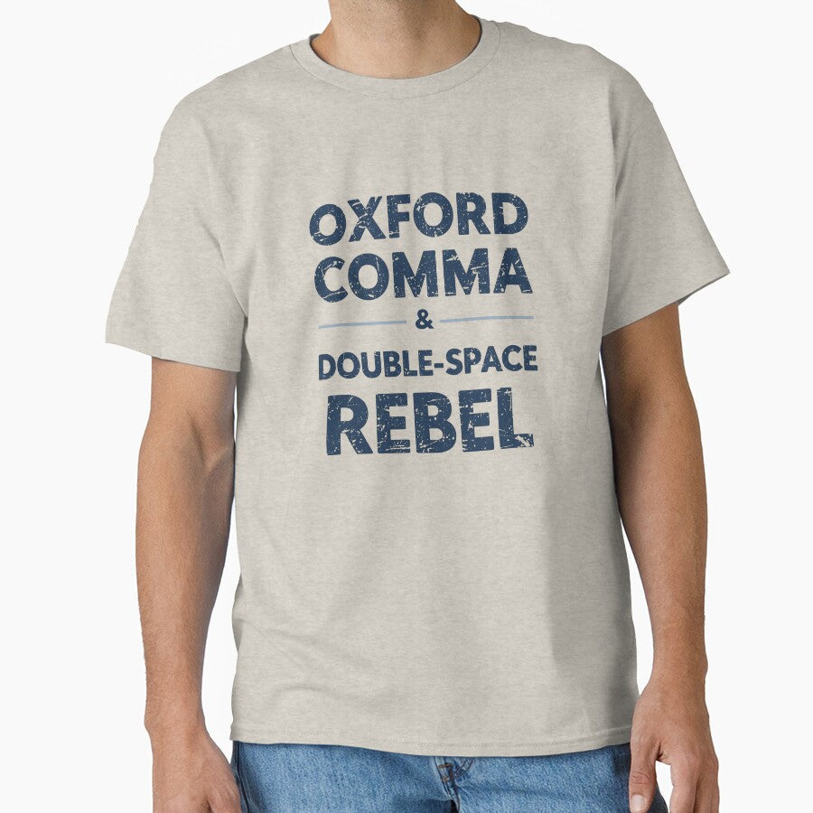 Oxford Comma Double-Space Rebel by LewpyG - Adult & Kids T-Shirts, Sweatshirts & Hoodies apparel design preview 1