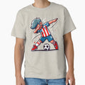 Dabbing Soccer Usa Flag Jersey T-Shirt - Fun Novelty Design Men Women - T-Shirt, Sweatshirt, Hoodie