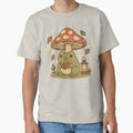 Kawaii Frog Reading Under Mushroom Lantern by - Adult & Kids T-Shirts, Sweatshirts & Hoodies apparel design preview 1