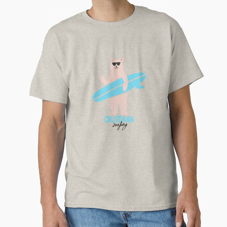 SURfing bear surf California USA cool handmade by - Adult & Kids T-Shirts, Sweatshirts & Hoodies apparel design preview 1