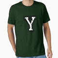 Letter Y Distressed Two Color Black T-Shirt - Fun Novelty Design Men Women - T-Shirt, Sweatshirt, Hoodie