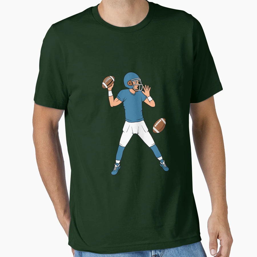 American Football Cartoon T-Shirt - Minimalist Print Men Women - T-Shirt, Sweatshirt, Hoodie
