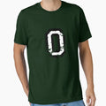 Letter O Distressed Two Color Black T-Shirt - Aesthetic Graphic for Adults - T-Shirt, Sweatshirt, Hoodie