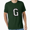 Letter G Distressed Two Color Black T-Shirt - Minimalist Print for Adults - T-Shirt, Sweatshirt, Hoodie