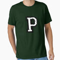 Letter P Distressed Two Color Black T-Shirt - Custom Art Print Unisex - T-Shirt, Sweatshirt, Hoodie