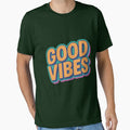 Good Vibes Retro Neon Typography by ArtComixHaven - Adult & Kids T-Shirts, Sweatshirts & Hoodies apparel design preview 1