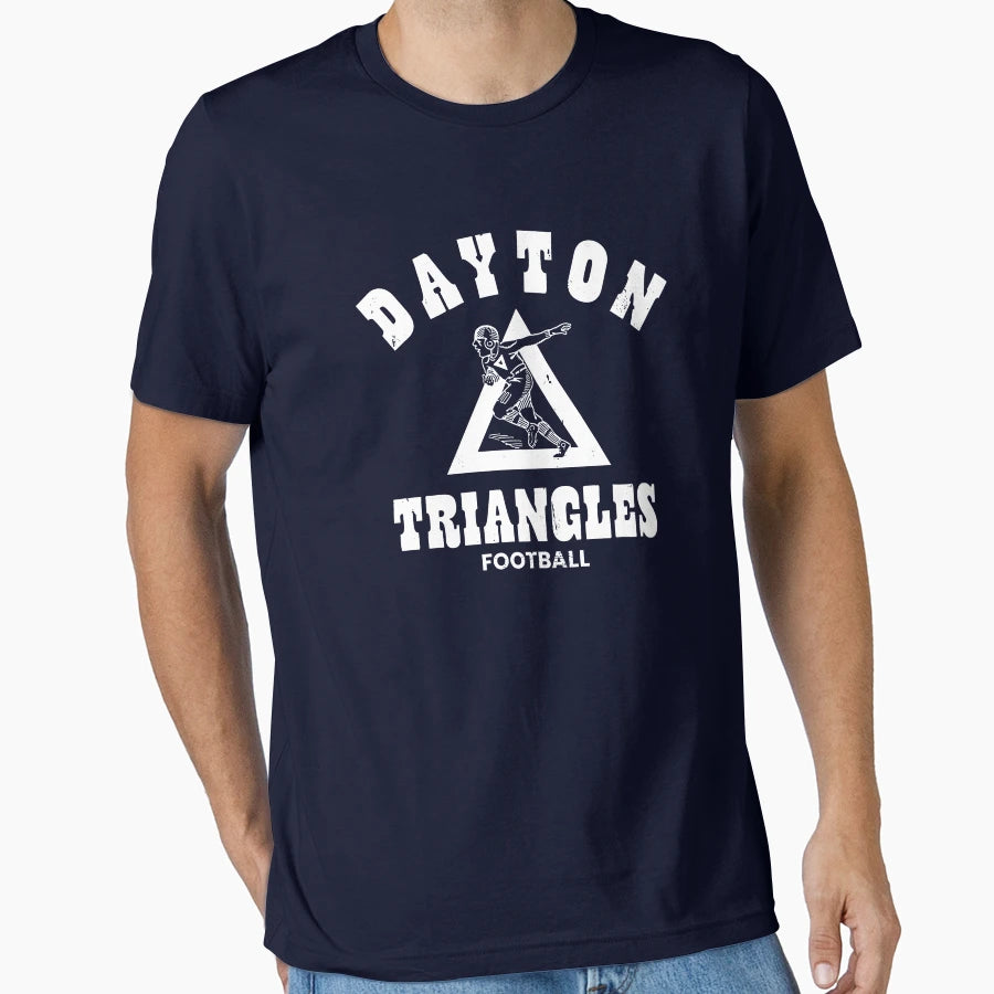 Dayton Triangles Wht T-Shirt - Aesthetic Graphic for Adults - T-Shirt, Sweatshirt, Hoodie