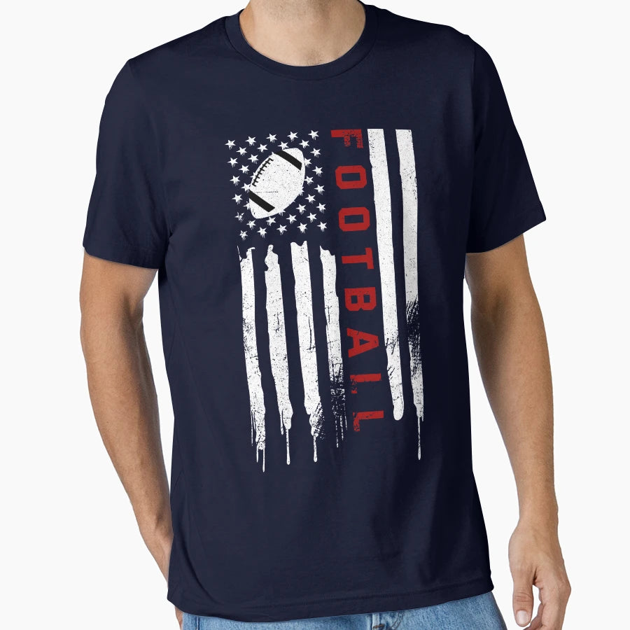 Football Usa American Flag T-Shirt - Aesthetic Graphic Men Women - T-Shirt, Sweatshirt, Hoodie