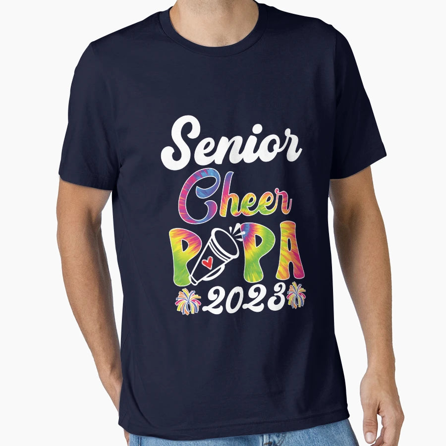 Senior Cheerpapa 2023 Tie Dye T-Shirt - Fun Novelty Design for Adults - T-Shirt, Sweatshirt, Hoodie