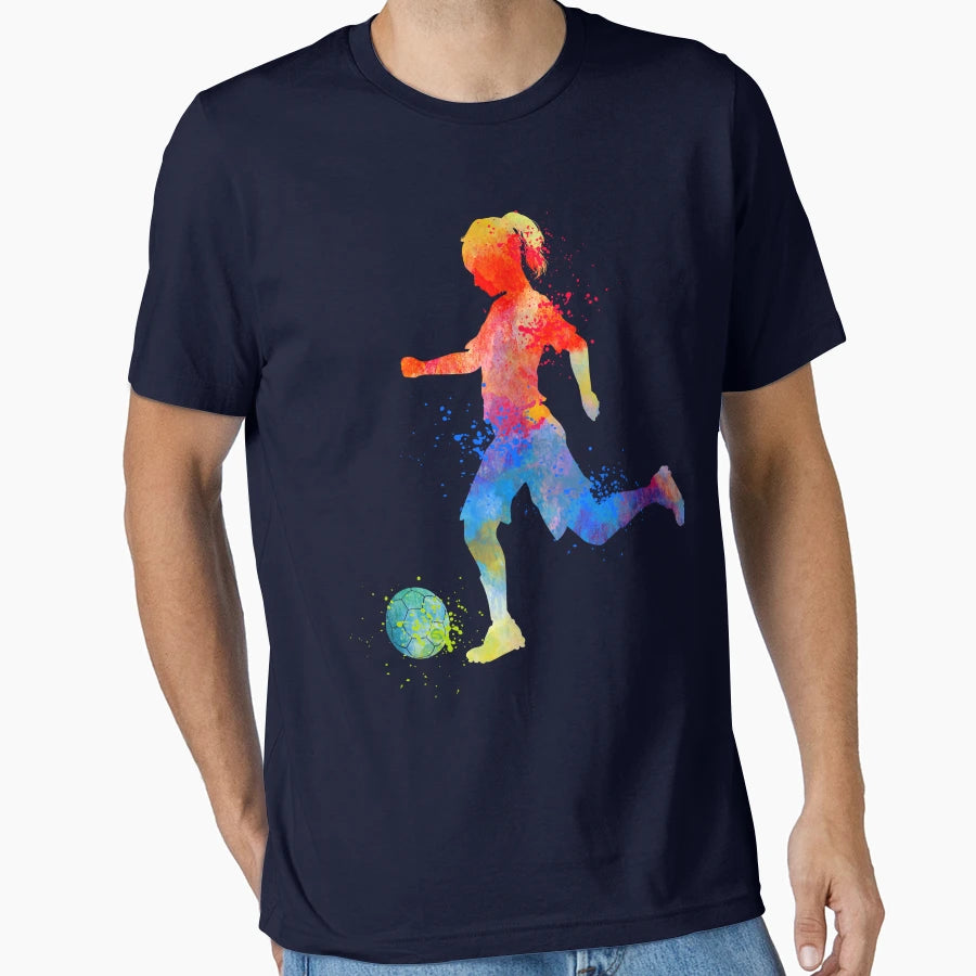 Soccer Watercolour Sports Soccer T-Shirt - Custom Art Print Men Women - T-Shirt, Sweatshirt, Hoodie