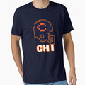 Chicago Football Tecmo Bowl Helmet And T-Shirt - Custom Art Print Men Women - T-Shirt, Sweatshirt, Hoodie