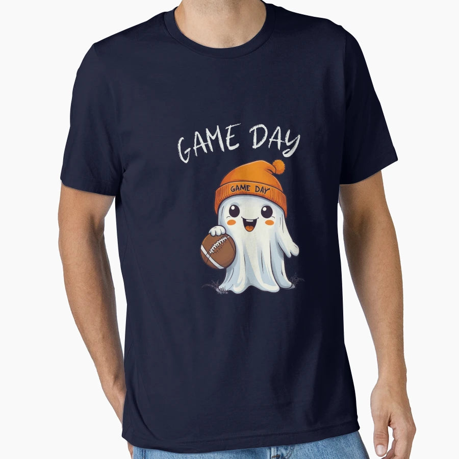 Football Game Day Ghost Halloween T-Shirt - Minimalist Print for Adults - T-Shirt, Sweatshirt, Hoodie