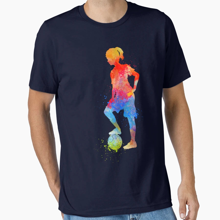 Soccer Watercolour Sports Soccer T-Shirt - Fun Novelty Design Men Women - T-Shirt, Sweatshirt, Hoodie