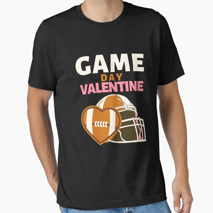 Funny Game Day Valentine Rugby T-Shirt - Trendy Graphic for Adults - T-Shirt, Sweatshirt, Hoodie