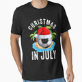 July Soccer Santa Hat Summer Vacation T-Shirt - Streetwear Style Unisex - T-Shirt, Sweatshirt, Hoodie