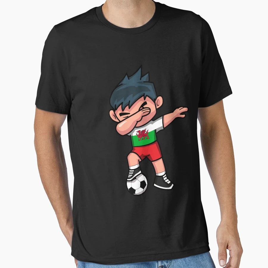 Soccer Dabbing Wales T-Shirt - Unique Graphic Unisex - T-Shirt, Sweatshirt, Hoodie