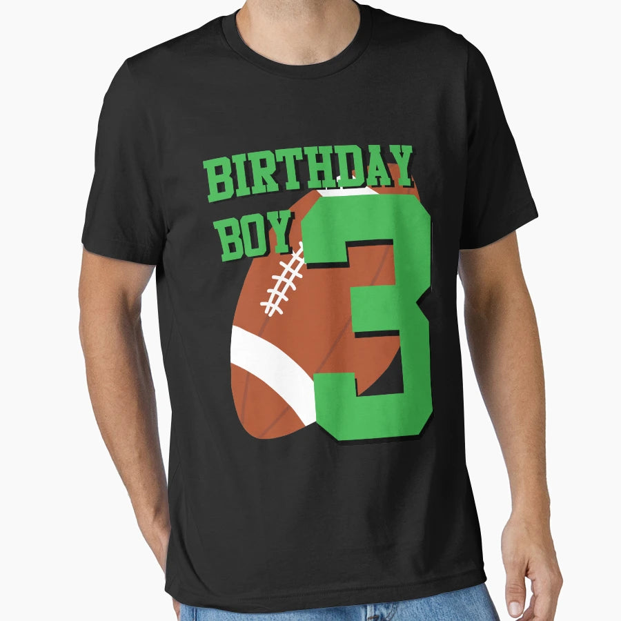 3Rd Birthday Football Art 3 Year T-Shirt - Casual Everyday Wear for Adults - T-Shirt, Sweatshirt, Hoodie