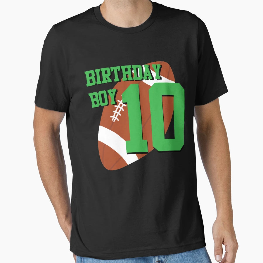 10Th Birthday Football Art 10 Year T-Shirt - Custom Art Print Men Women - T-Shirt, Sweatshirt, Hoodie