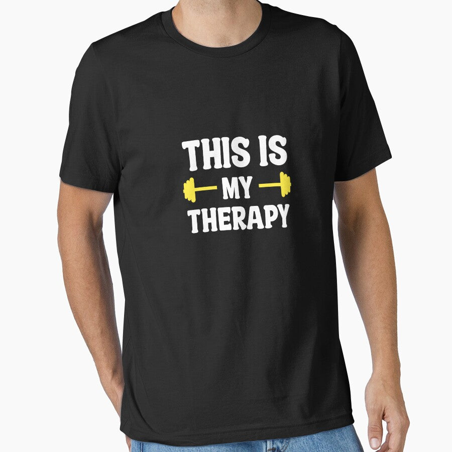 Gym Workout motivation Quote Design is best therapy - Adult & Kids T-Shirts, Sweatshirts & Hoodies apparel design preview 1