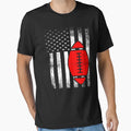 American Flag Red Football T-Shirt - Aesthetic Graphic Unisex - T-Shirt, Sweatshirt, Hoodie