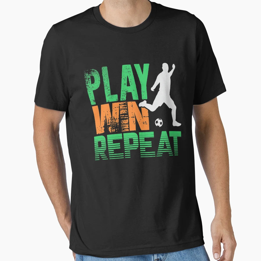 Play Win Repeat T-Shirt - Aesthetic Graphic Men Women - T-Shirt, Sweatshirt, Hoodie