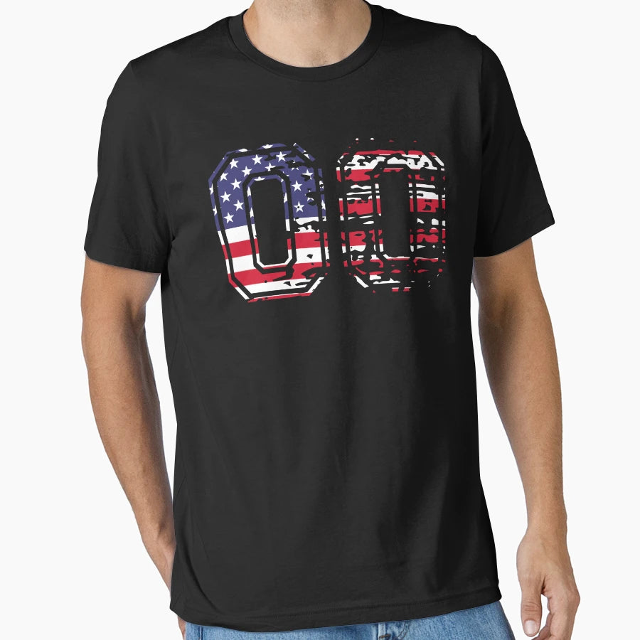 00 American Football Number Usa Zero Zero T-Shirt - Minimalist Print Unisex - T-Shirt, Sweatshirt, Hoodie