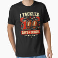 100 Days School 100Th Day School Football T-Shirt - Unique Graphic Unisex - T-Shirt, Sweatshirt, Hoodie