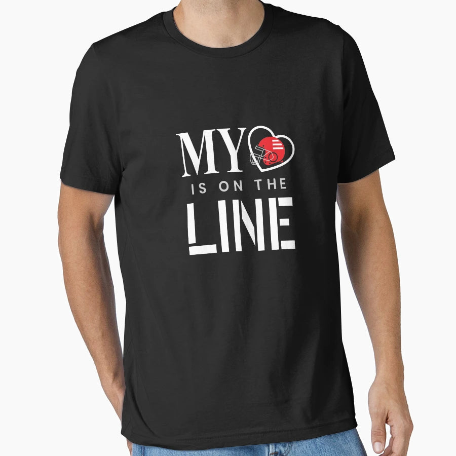 American Football My Heart Is T-Shirt - Casual Everyday Wear for Adults - T-Shirt, Sweatshirt, Hoodie