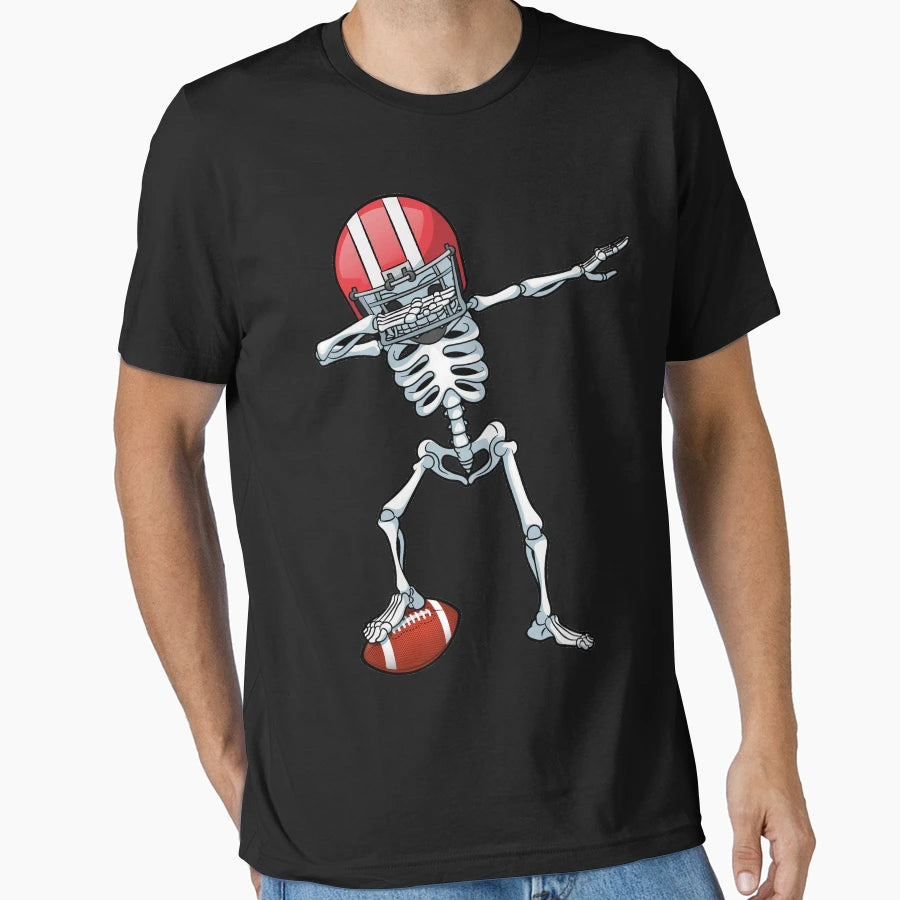 Dabbing Skeleton Football T-Shirt - Casual Everyday Wear for Adults - T-Shirt, Sweatshirt, Hoodie