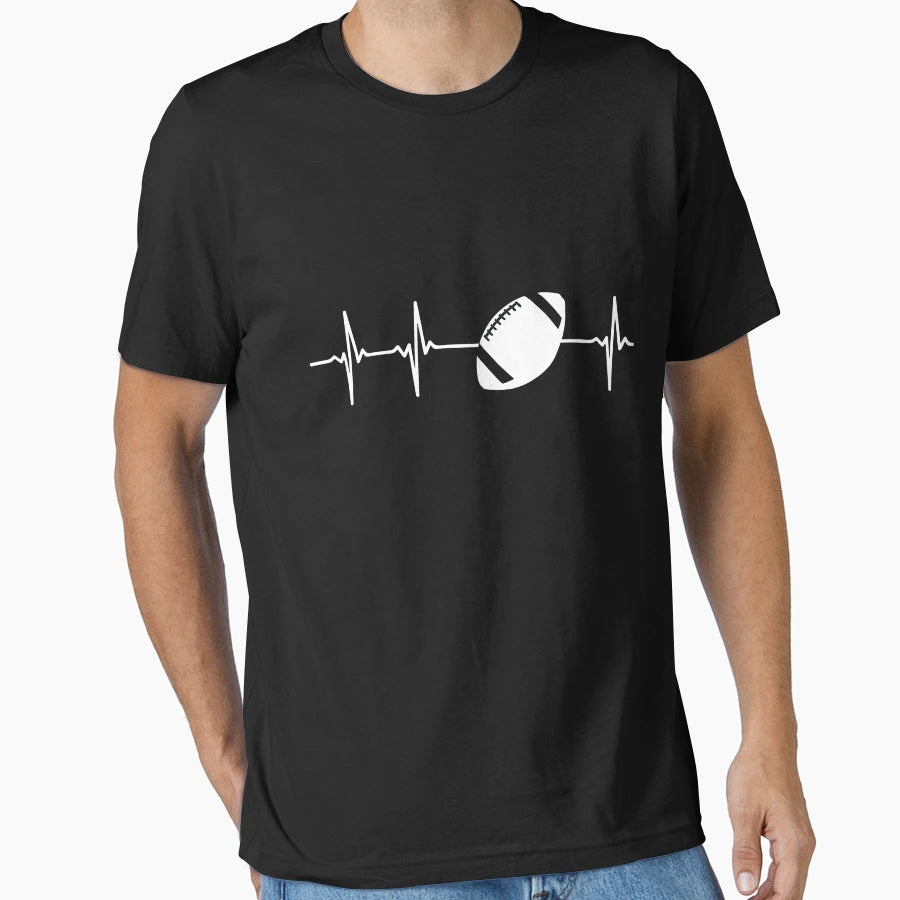 American Football Heartbeat T-Shirt - Graphic Print Men Women - T-Shirt, Sweatshirt, Hoodie