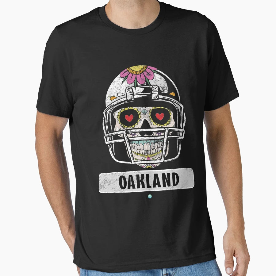 American Football Oakland Skull T-Shirt - Novelty Apparel Men Women - T-Shirt, Sweatshirt, Hoodie