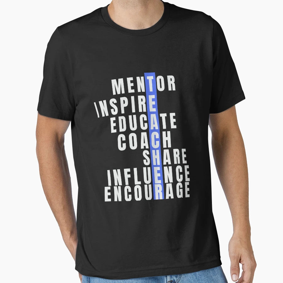 Teachers Mentor Inspire Educate Coach T-Shirt - Graphic Print for Adults - T-Shirt, Sweatshirt, Hoodie