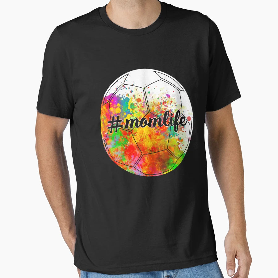 Momlife Soccer Colorful T-Shirt - Aesthetic Graphic Unisex - T-Shirt, Sweatshirt, Hoodie