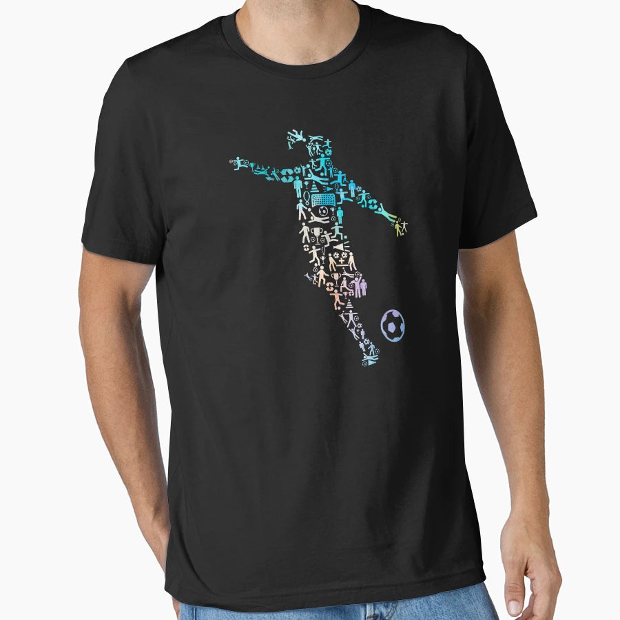 Football Female Art T-Shirt - Graphic Print Men Women - T-Shirt, Sweatshirt, Hoodie