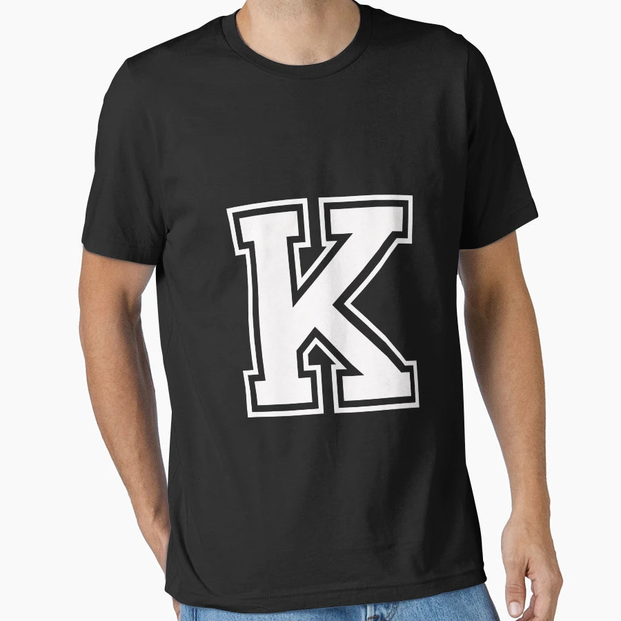 Letter K White T-Shirt - Aesthetic Graphic Unisex - T-Shirt, Sweatshirt, Hoodie