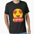 I Love Football Heart Eye Emoji T-Shirt - Casual Everyday Wear for Adults - T-Shirt, Sweatshirt, Hoodie