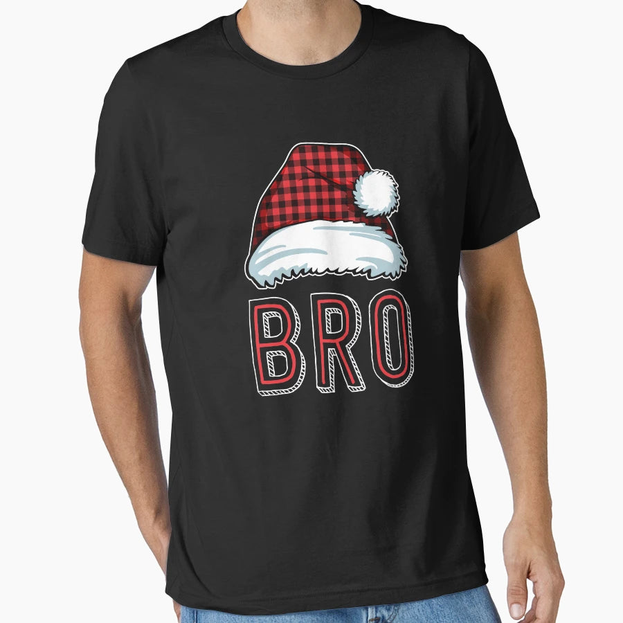Bro Plaid Santa Plaid Red Family T-Shirt - Minimalist Print Unisex - T-Shirt, Sweatshirt, Hoodie