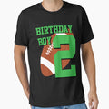 2Nd Birthday Football Art 2 Year Old Field T-Shirt - Unique Graphic Unisex - T-Shirt, Sweatshirt, Hoodie