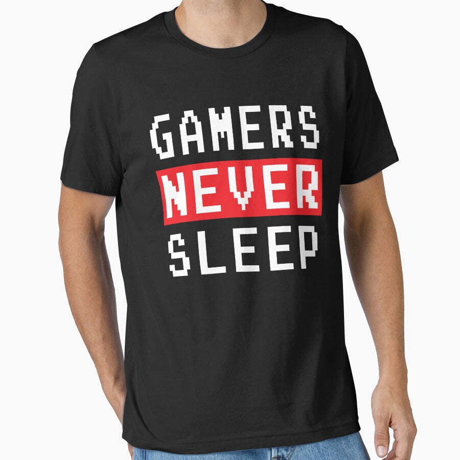 GAMING GAMERS NEVER SLEEP by ShirtWreck - Adult & Kids T-Shirts, Sweatshirts & Hoodies apparel design preview 1