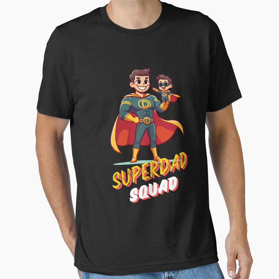 Superdad Squad Heroic Cartoon T-Shirt - Fun Novelty Design Men Women - T-Shirt, Sweatshirt, Hoodie