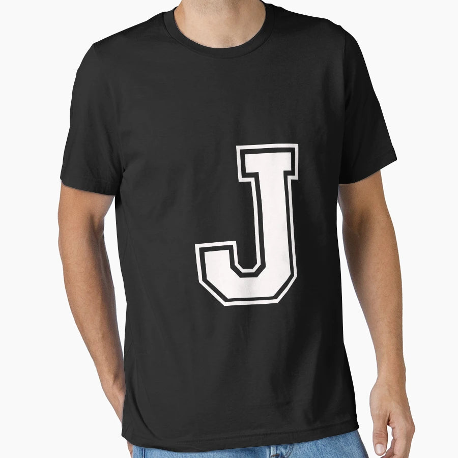 Letter J White T-Shirt - Streetwear Style Unisex - T-Shirt, Sweatshirt, Hoodie