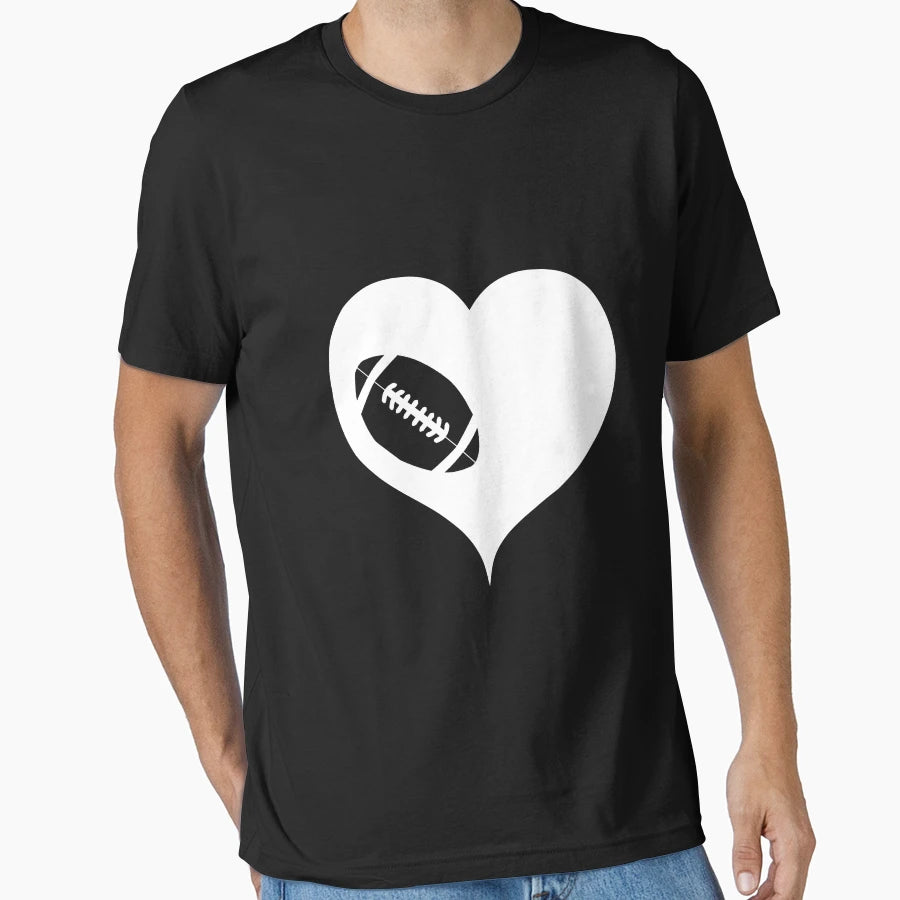 American Football Heart T-Shirt - Unique Graphic Men Women - T-Shirt, Sweatshirt, Hoodie