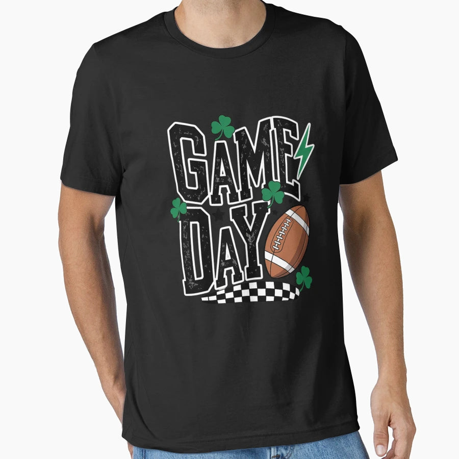 Game Day Football Season Green Black T-Shirt - Novelty Apparel for Adults - T-Shirt, Sweatshirt, Hoodie