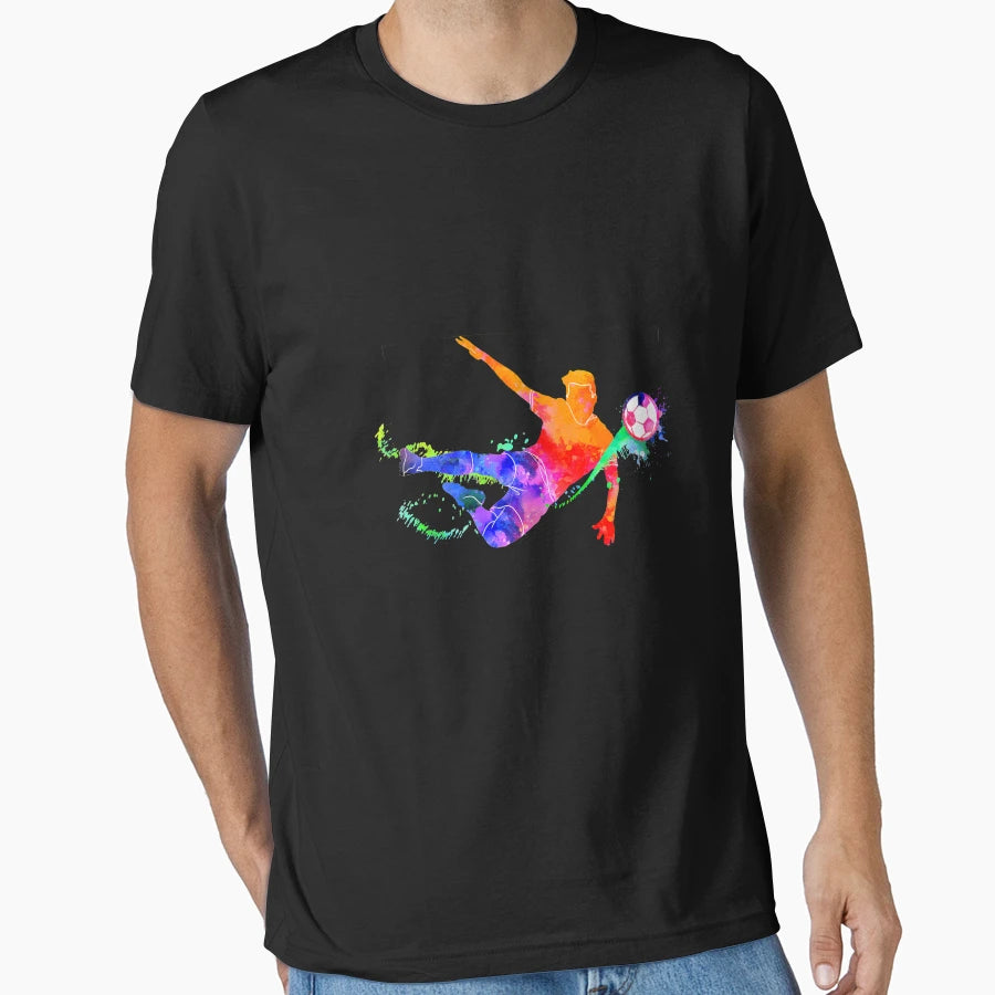 Football Football Player Painted T-Shirt - Trendy Graphic Men Women - T-Shirt, Sweatshirt, Hoodie