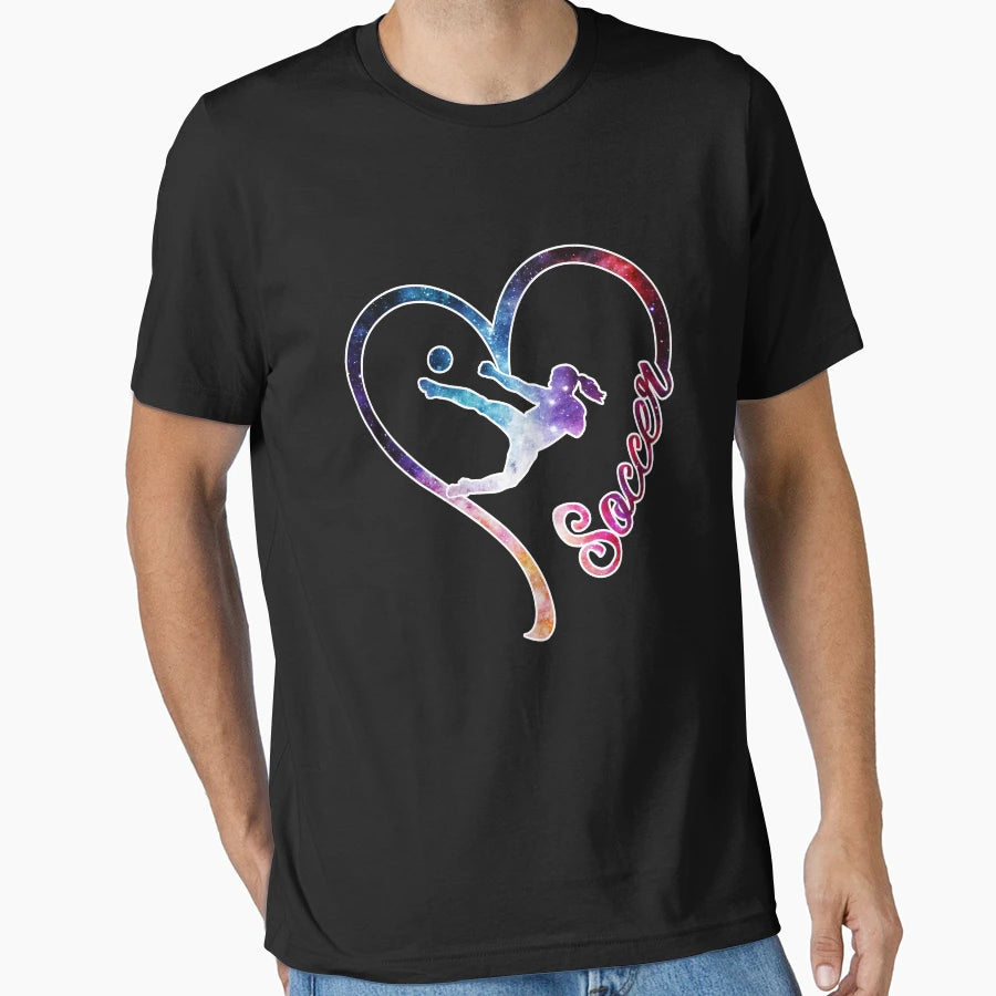 Galaxy Soccer Heart T-Shirt - Streetwear Style Unisex - T-Shirt, Sweatshirt, Hoodie