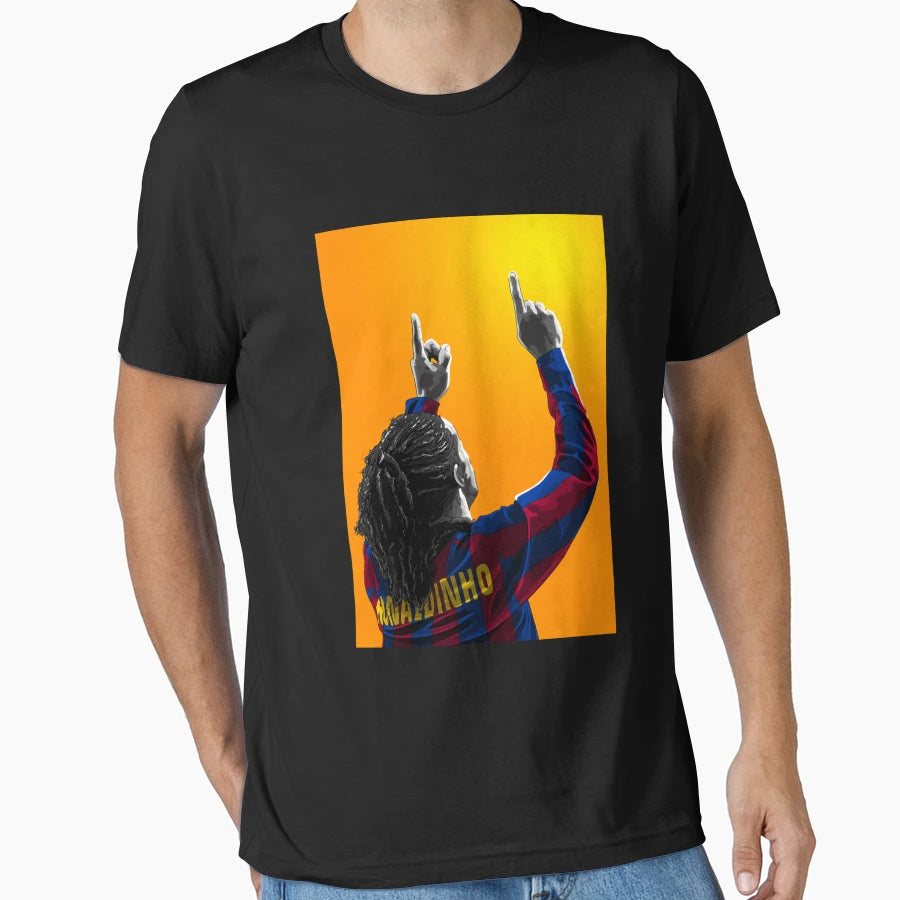 Ronaldinho Ga Cho Barcelona Brazil T-Shirt - Novelty Apparel for Adults - T-Shirt, Sweatshirt, Hoodie