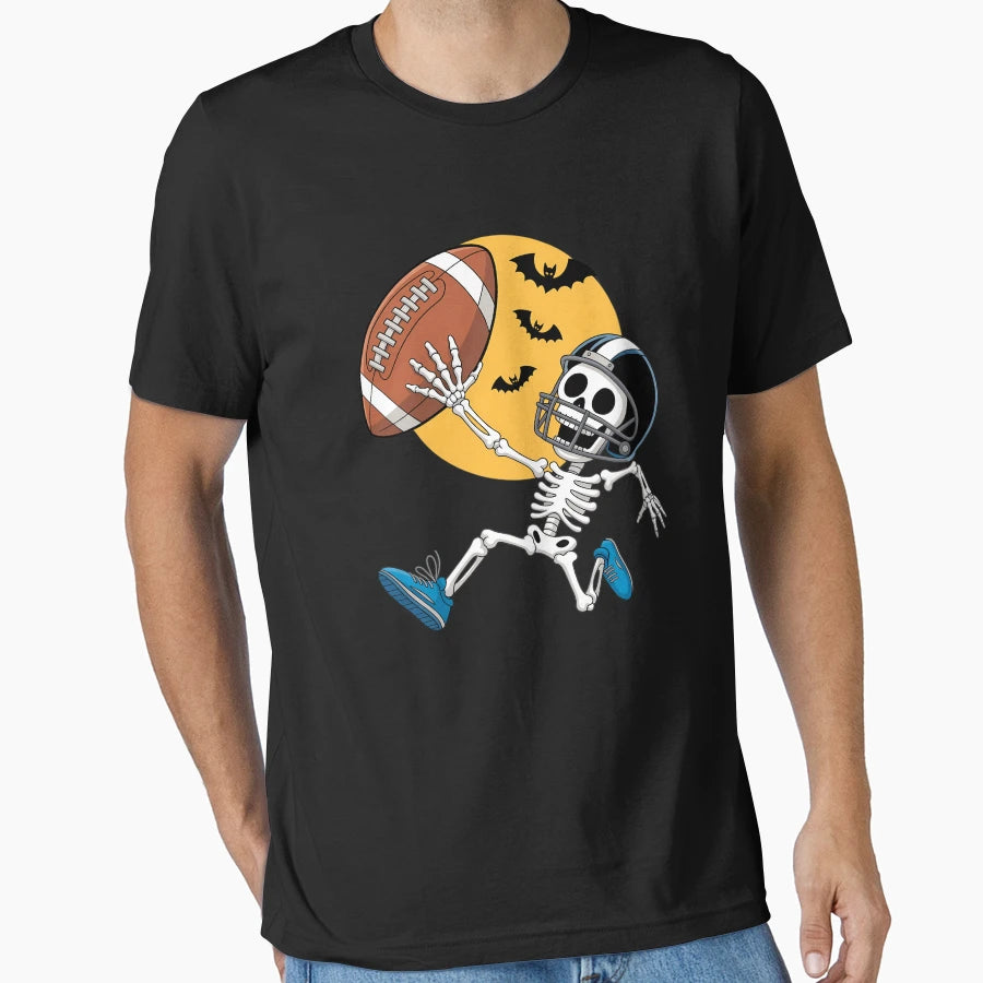 American Football Skeleton Halloween T-Shirt - Graphic Print Men Women - T-Shirt, Sweatshirt, Hoodie