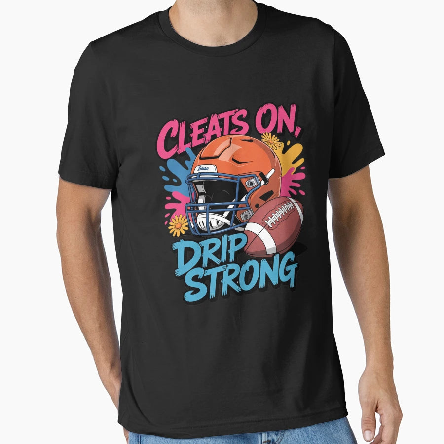 American Football Drip Cleats Drip T-Shirt - Graphic Print for Adults - T-Shirt, Sweatshirt, Hoodie