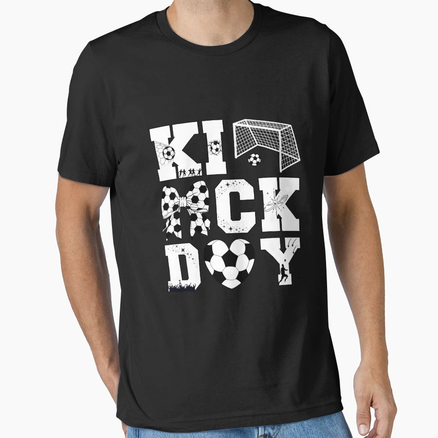 Kick Day Soccer Game Football Vibes T-Shirt - Minimalist Print for Adults - T-Shirt, Sweatshirt, Hoodie